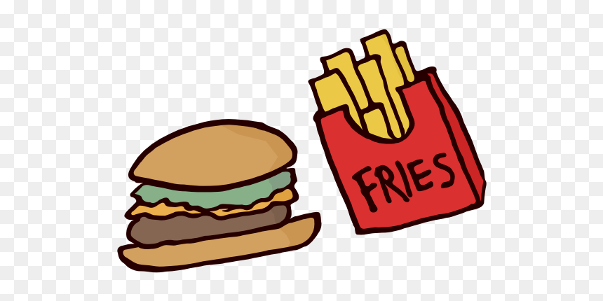 Fast Food Burger And Fries - French Fries, HD Png Download - burger and fries png