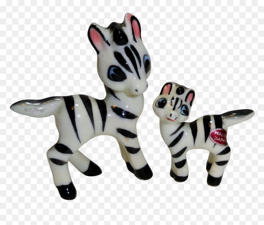 Miniature Momma Zebra And Baby Zebra Porcelain Figurines - Zebra, HD Png Download - baby zebra png