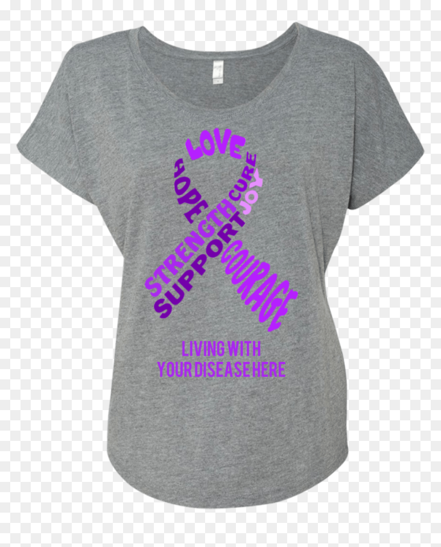 Lung Cancer Believe Ribbon Heart Women"s Fashion T-shirt - Active Shirt, HD Png Download - lung cancer ribbon png