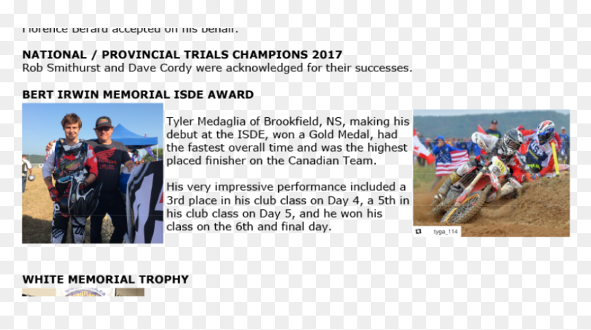 Annual Awards Announced At Cma Annual Meeting - Motocross, HD Png Download - motocross png