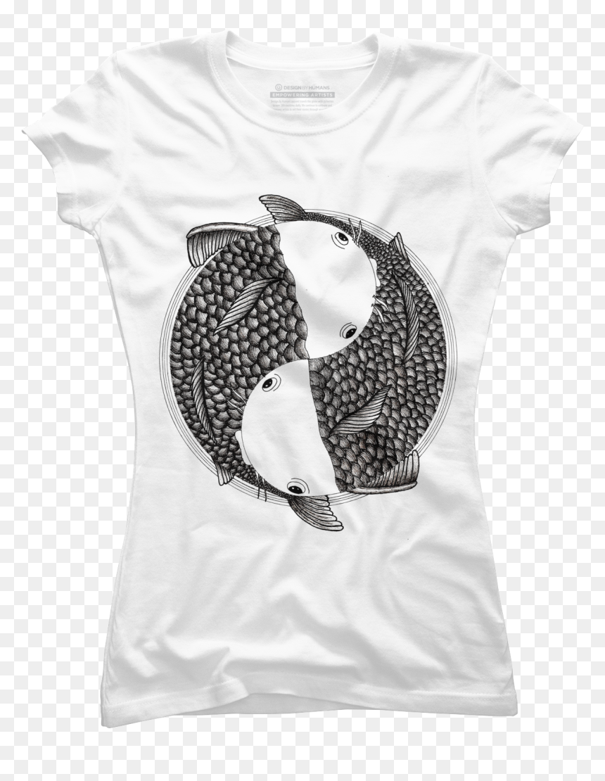 Buy Pisces Zodiac Sign Japanese Tattoo Style Womens - Japanese Print Art Black And White, HD Png Download - japanese tattoo png