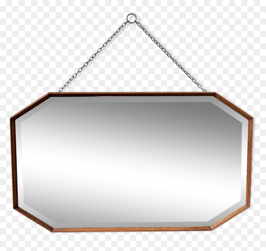 Vintage Octagonal Wall Mirror Wood Frame - Chain, HD Png Download - vintage wood frame png