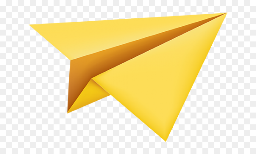 Yellow Paper Plane Png Image - Yellow Paper Plane Png, Transparent Png - folded paper png