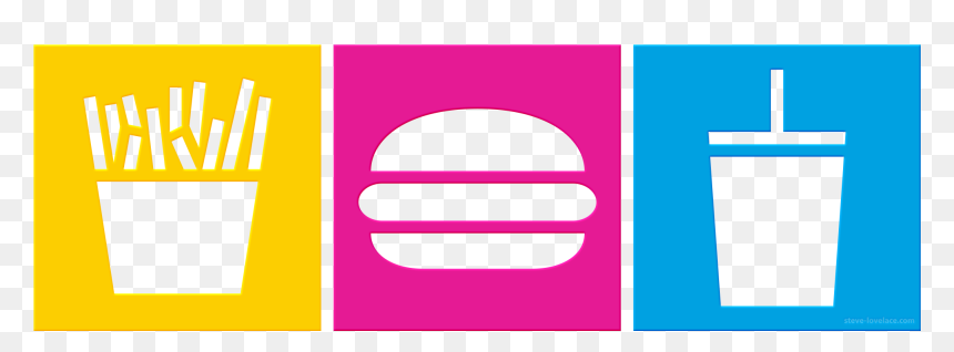 Burger And Drinks Logo, HD Png Download - burger and fries png