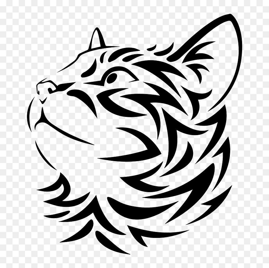 Stylized Kitten Face Clipart - Cat Wood Burning Patterns, HD Png Download - kitten face png