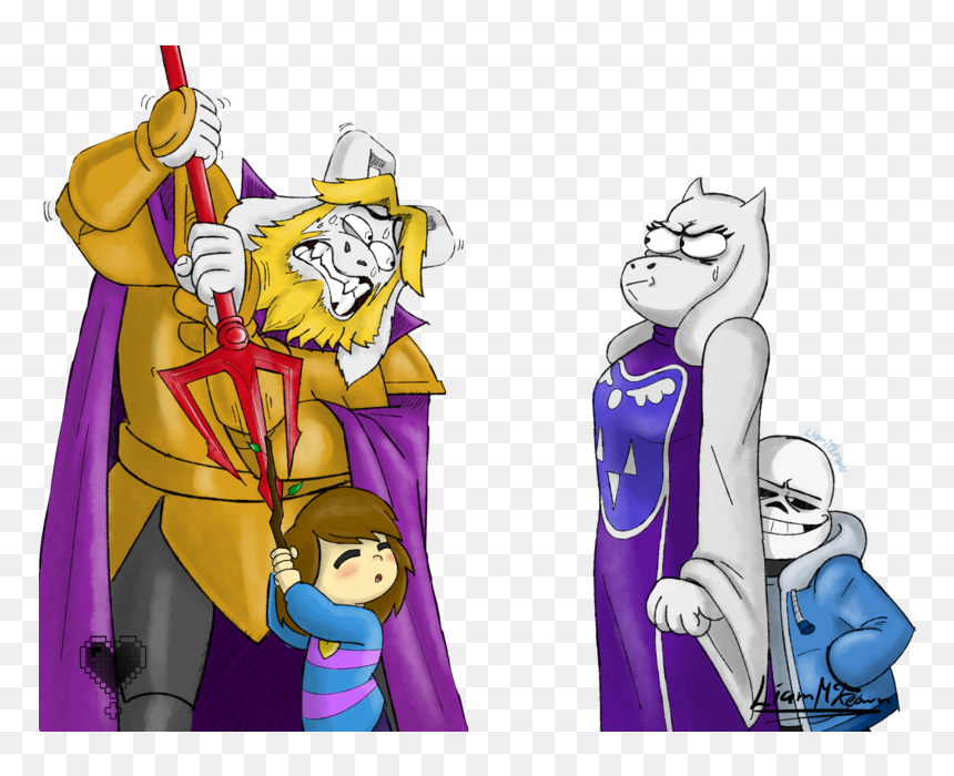 Undertale Asgore And Frisk, HD Png Download - undertale toriel png