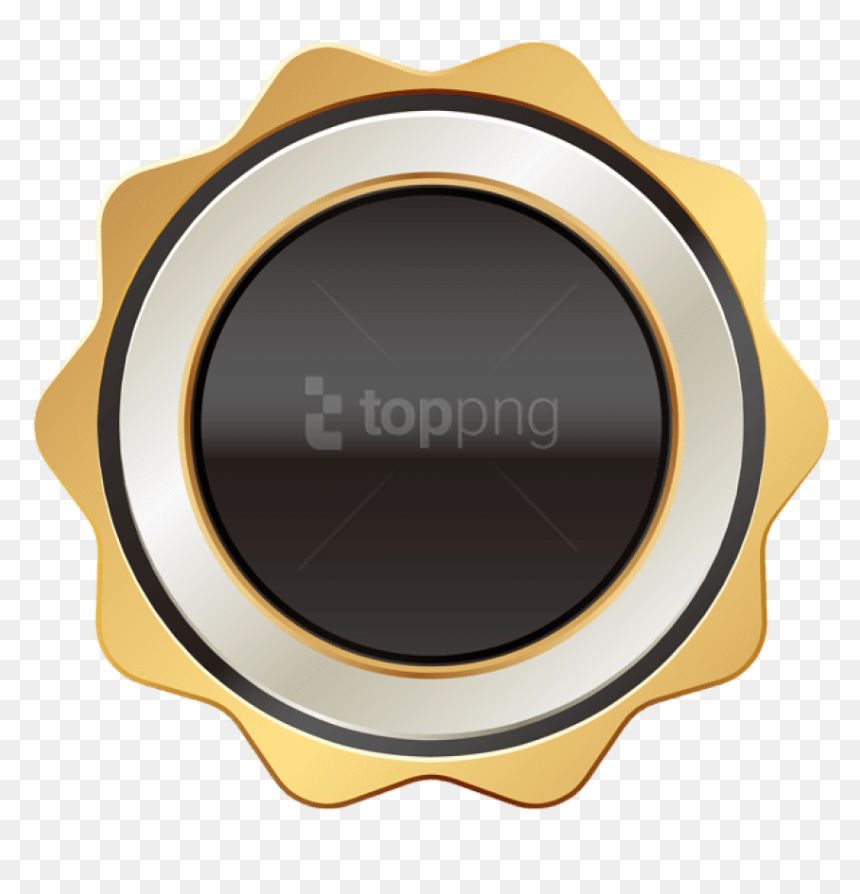 Badge Black Gold Png - Circle, Transparent Png - gold badge png