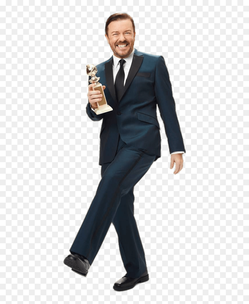 Ricky Gervais Holding Golden Globe Clip Arts - Ricky Gervais Png, Transparent Png - golden globe png
