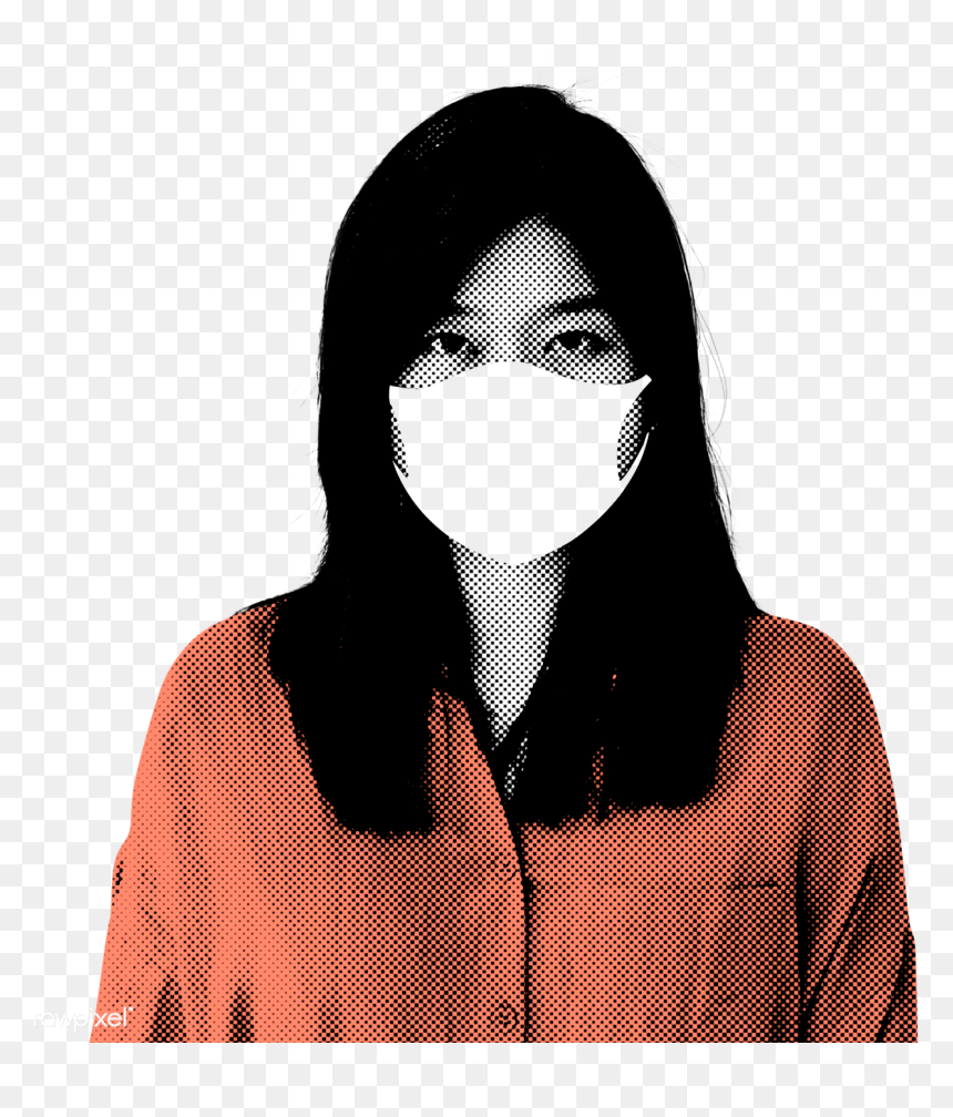 Woman Wearing A Face Mask During Coronavirus Pandemic - Girl, HD Png Download - surgical mask png