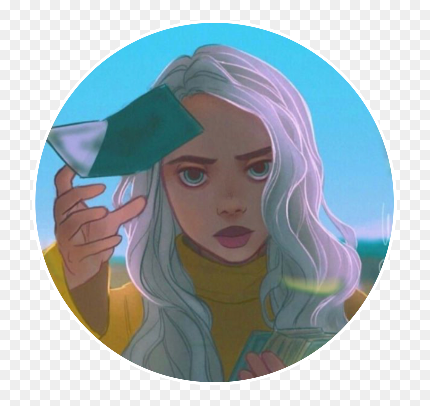 I Found This Pic From @billie E Fp - Dibujos De Billie Eilish Animados, HD Png Download - circle cross png
