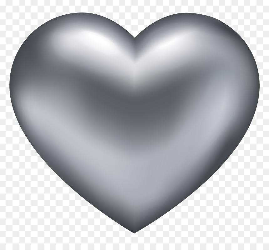 Silver Transparent Png Clip, Png Download - gothic heart png