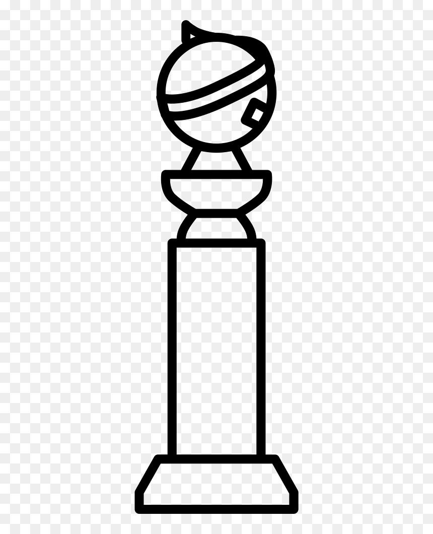 Golden Globe Award - Golden Globe Black And White, HD Png Download - golden globe png