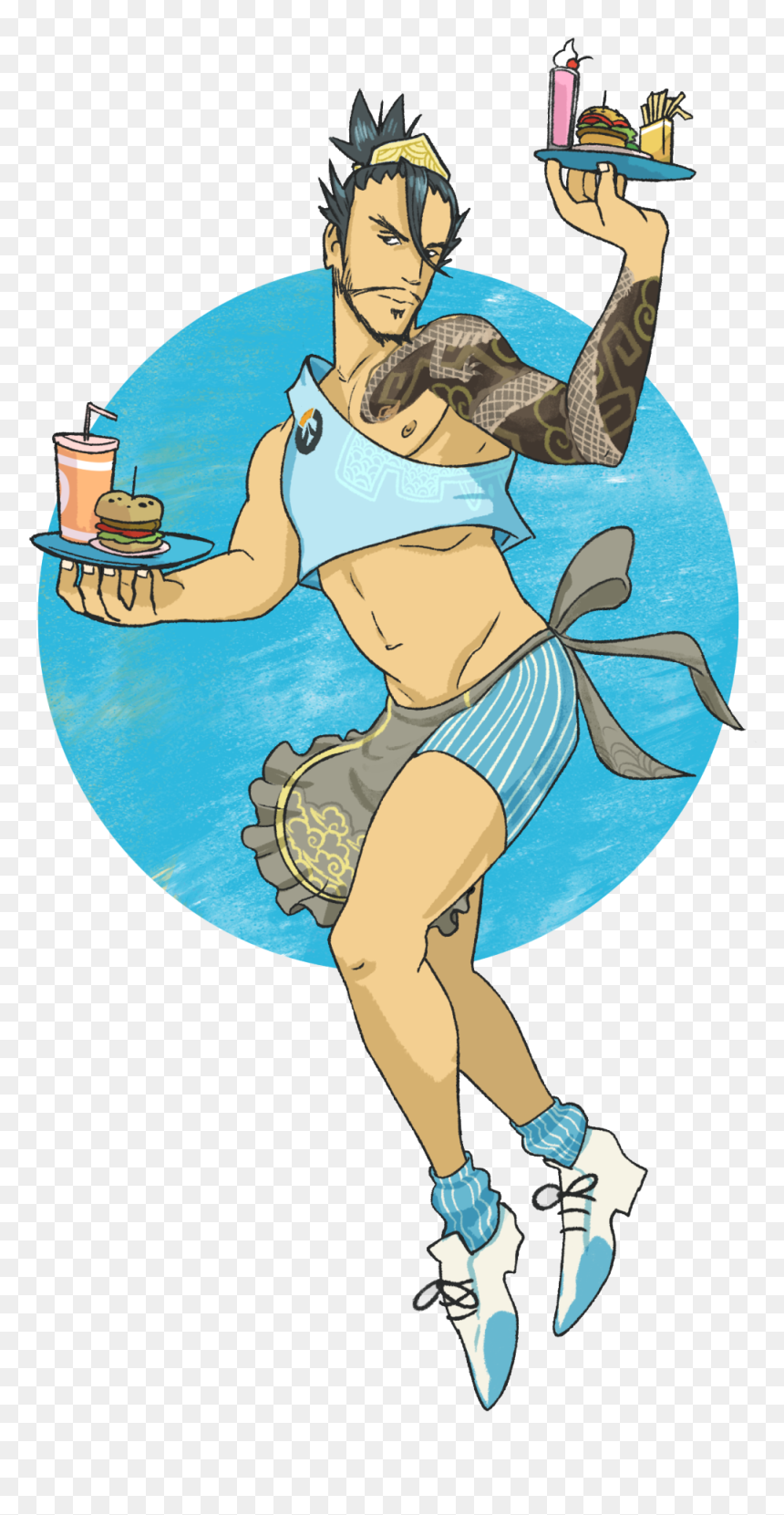 Overwatch Cartoon Footwear Vertebrate Art Fictional - Hanzo Overwatch Meme, HD Png Download - hanzo overwatch png