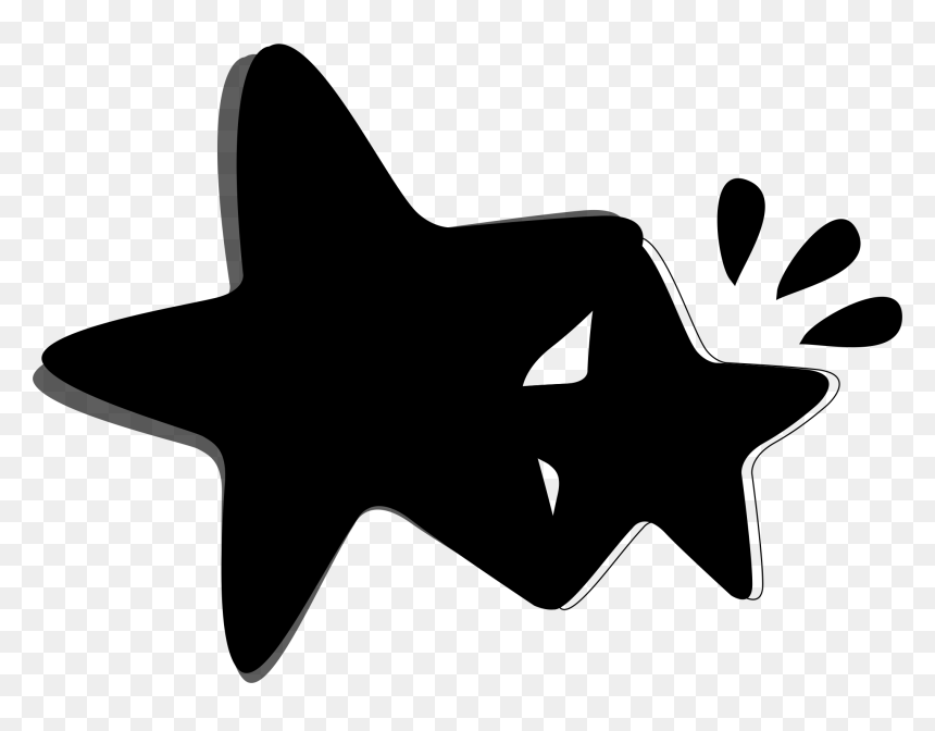 Clip Art Silhouette Line Black M - Illustration, HD Png Download - starfish silhouette png