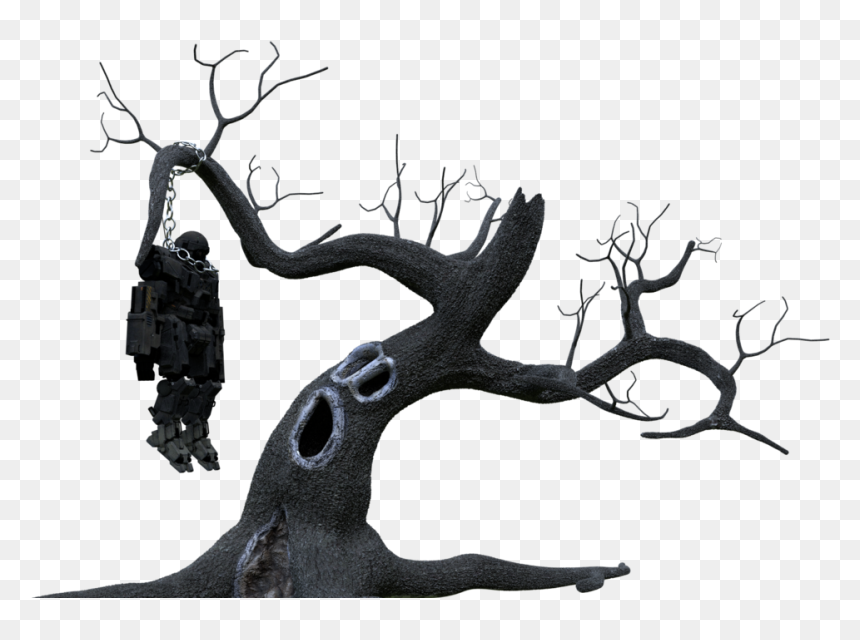 Spooky Tree With Hanging Mech - Illustration, HD Png Download - spooky tree png