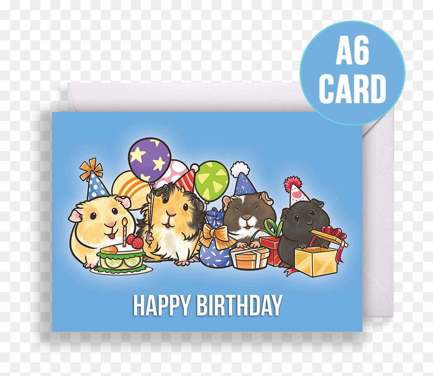 Guinea Pig Party Birthday Card Blue Background - Guinea Pig Happy Birthday, HD Png Download - thanksgiving background png