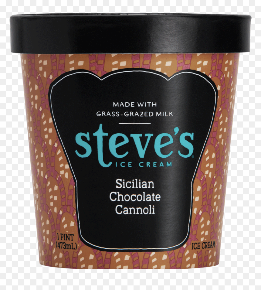 Brown Arches Pint Container With Black Lid - Steve's Brooklyn Blackout Ice Cream, HD Png Download - cannoli png
