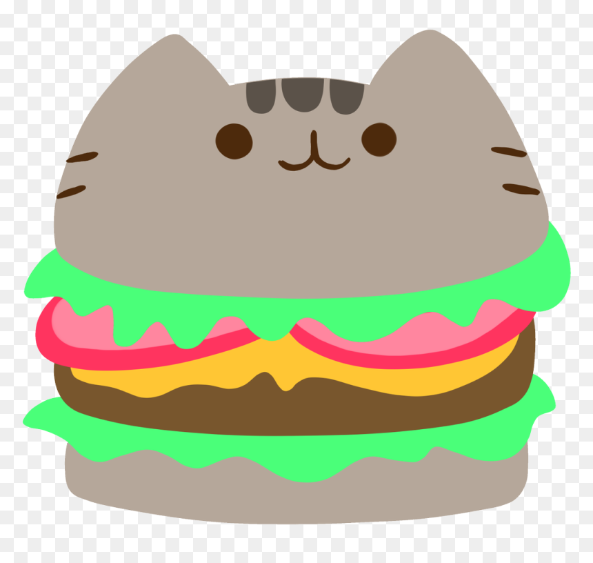 Pusheen The Cat Hamburger, HD Png Download - pusheen cat png