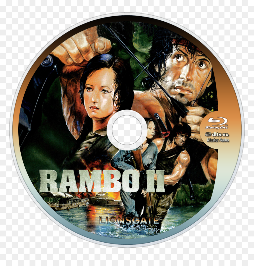 First Blood Part Ii Bluray Disc Image - Rambo 1985 Dvd Covers, HD Png Download - bluray png