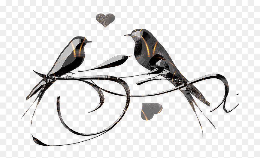 Love Birds Nest Drawing, HD Png Download - gothic heart png