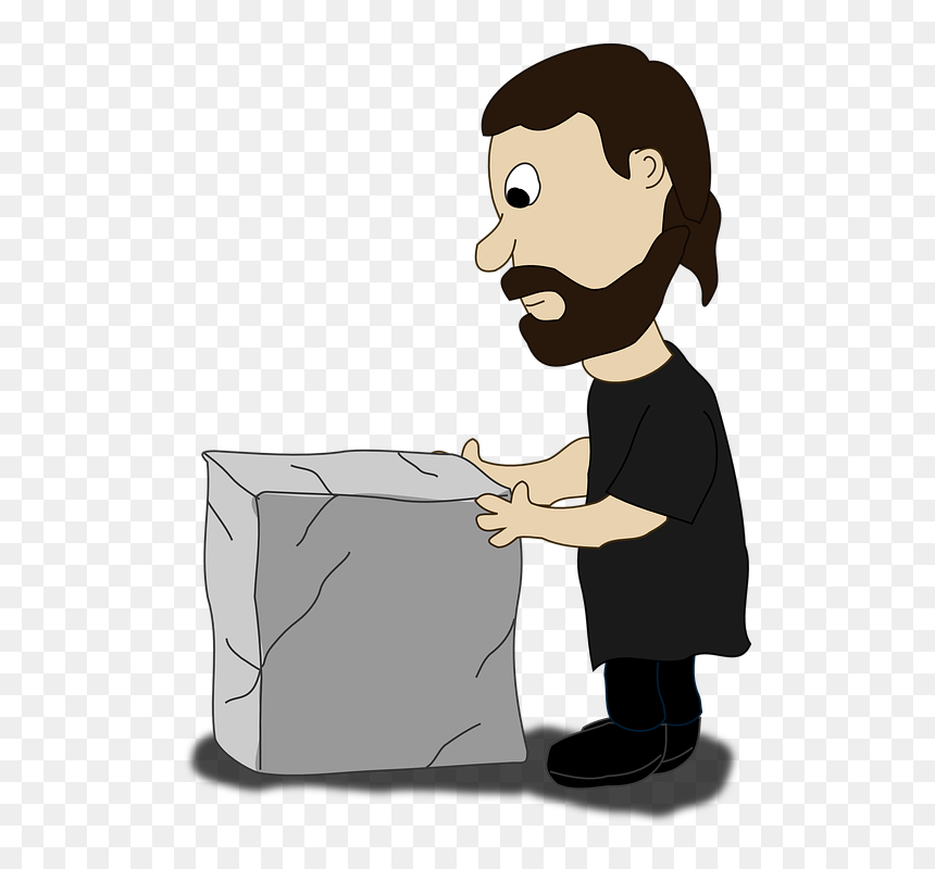 Man With Stone Png, Transparent Png - stone block png