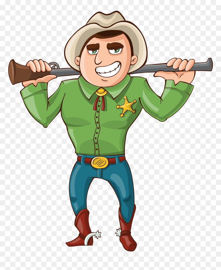 Cartoon Cowgirl And Cowboy, HD Png Download - sheriff png