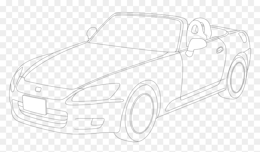 Sports Car Outline, HD Png Download - car outline png