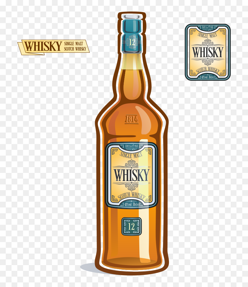 Whisky Beer Wine Liqueur Bottle - Botella De Alcohol Animadas, HD Png Download - whisky png