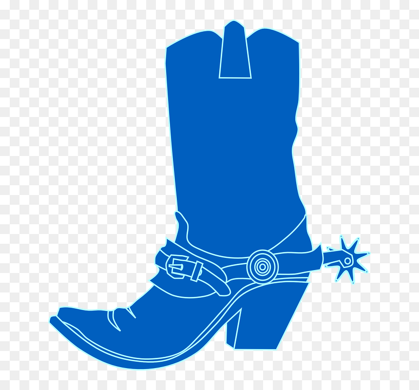Blue Cowboy Boot Clipart, HD Png Download - cowboy hat clipart png