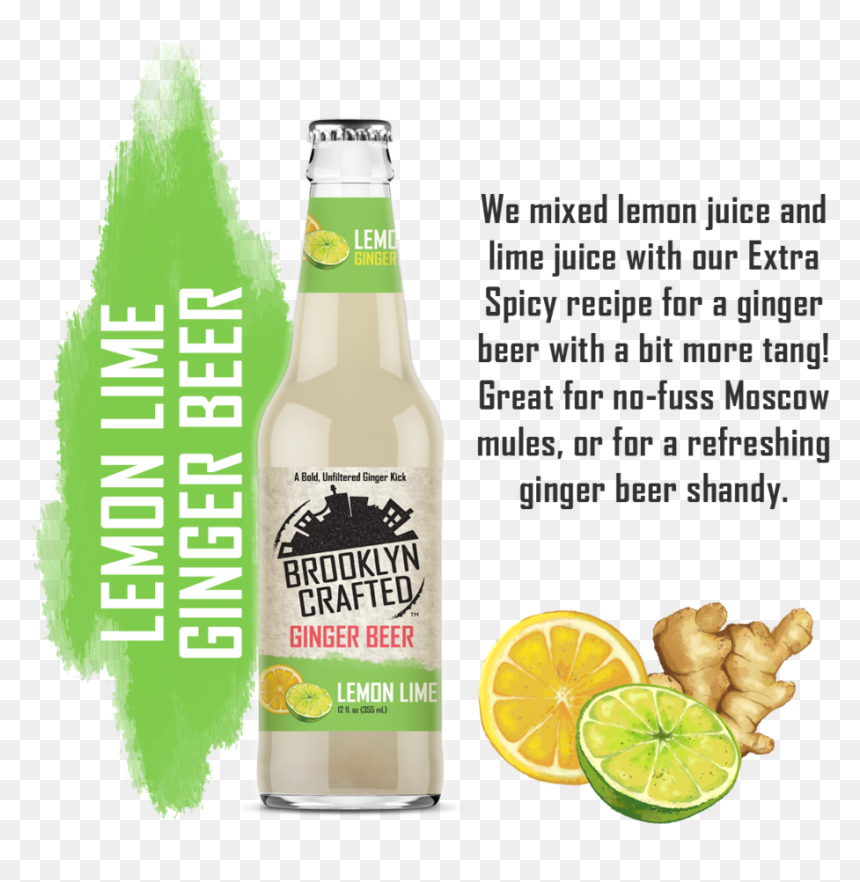 Productimage Lemonlime - Brooklyn Crafted Lemon Lime Ginger Beer, HD Png Download - lemon lime png