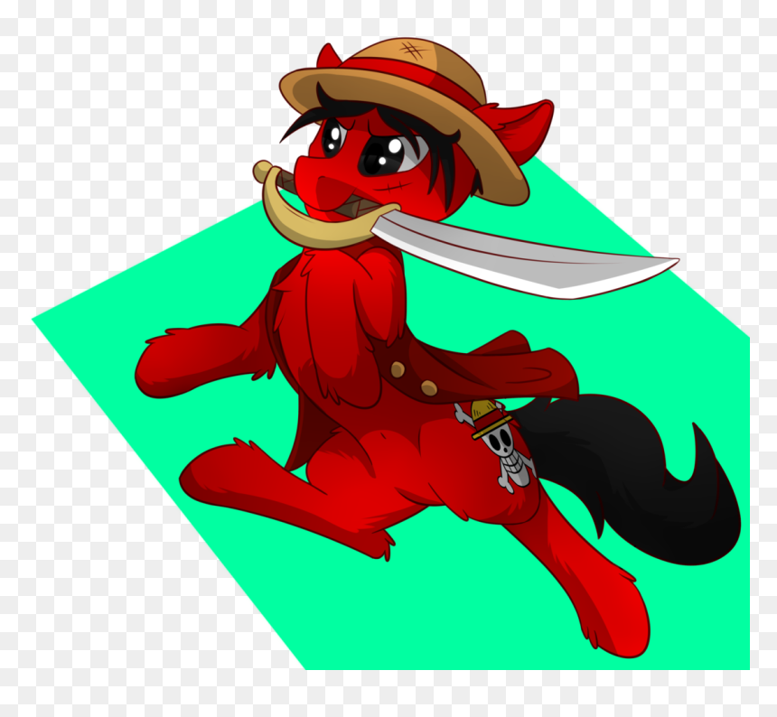 Whyena, Crossover, Hat, Monkey D Luffy, Mouth Hold, - Cartoon, HD Png Download - monkey d luffy png