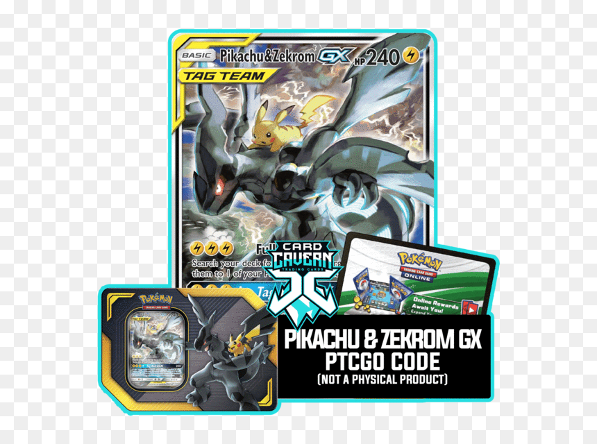 Pikachu And Zekrom Gx, HD Png Download - zekrom png