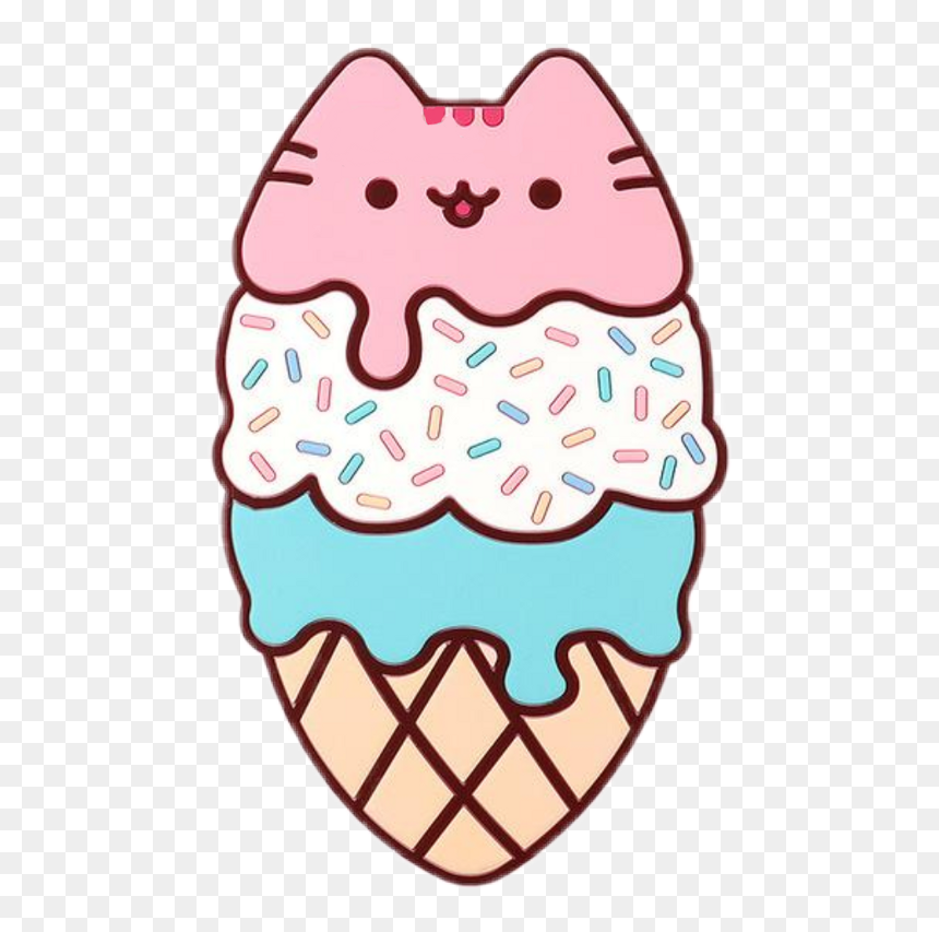 Ice Cream Pusheen Cat, HD Png Download - pusheen cat png