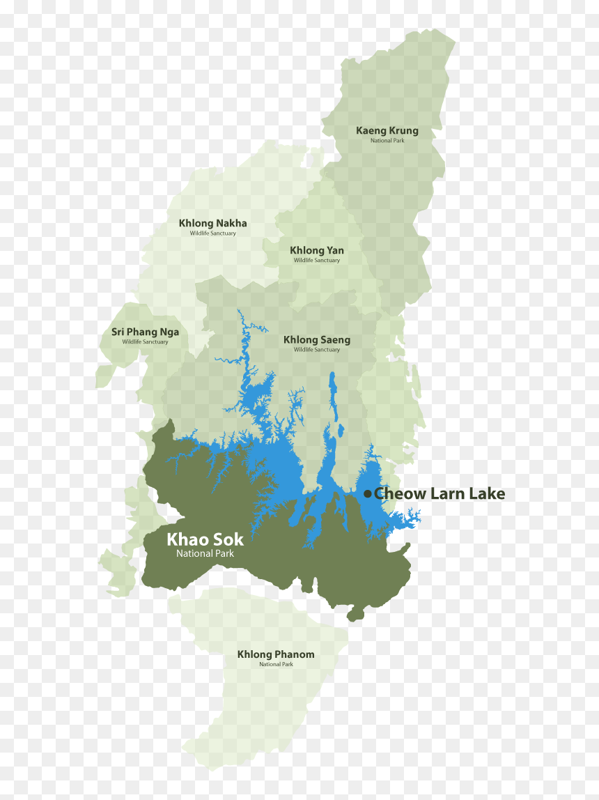 Khao Sok National Park Kaart, HD Png Download - thailand map png