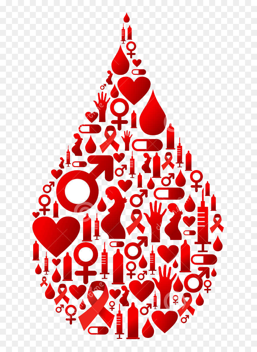 Christmas Trees In Silhouette, HD Png Download - aids ribbon png