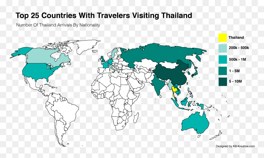 Thailand"s Booming Travel Market - World Map Of Coronavirus, HD Png Download - thailand map png