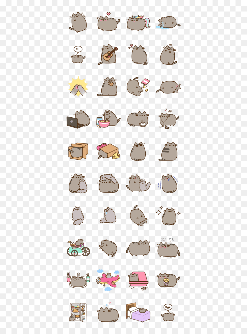 Pusheen The Cat - Fat Grey Cat Sticker, HD Png Download - pusheen cat png