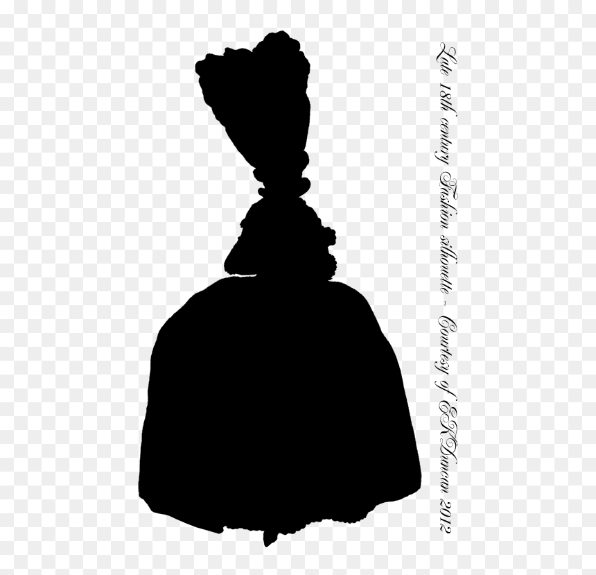 1778 French Fashion Plate Silhouette - Silhouette, HD Png Download - fashion silhouette png