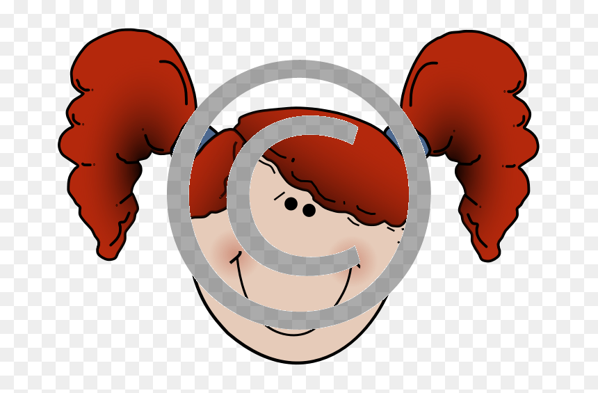 Kid Girl Ponytails Cartoon, HD Png Download - pigtails png