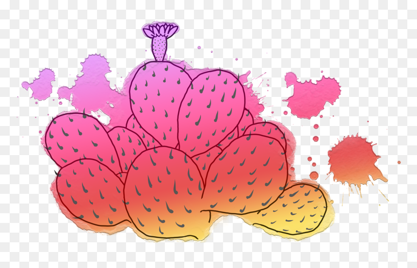 Cactus Sunrise T-shirt Design Digital Sunset Sunrise - Color Splash, HD Png Download - watercolor cactus png