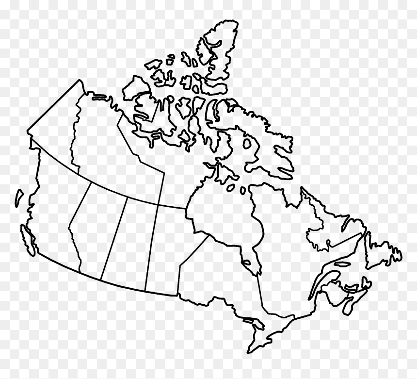 Map Of Canada Unlabelled, HD Png Download - canada map png