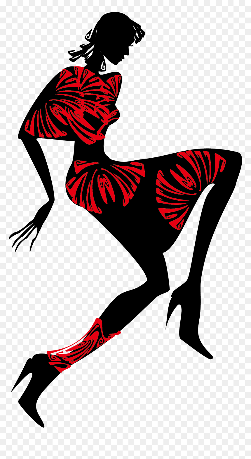 Silhouette Euclidean Vector Illustration - Fashion Female Silhouette, HD Png Download - fashion silhouette png