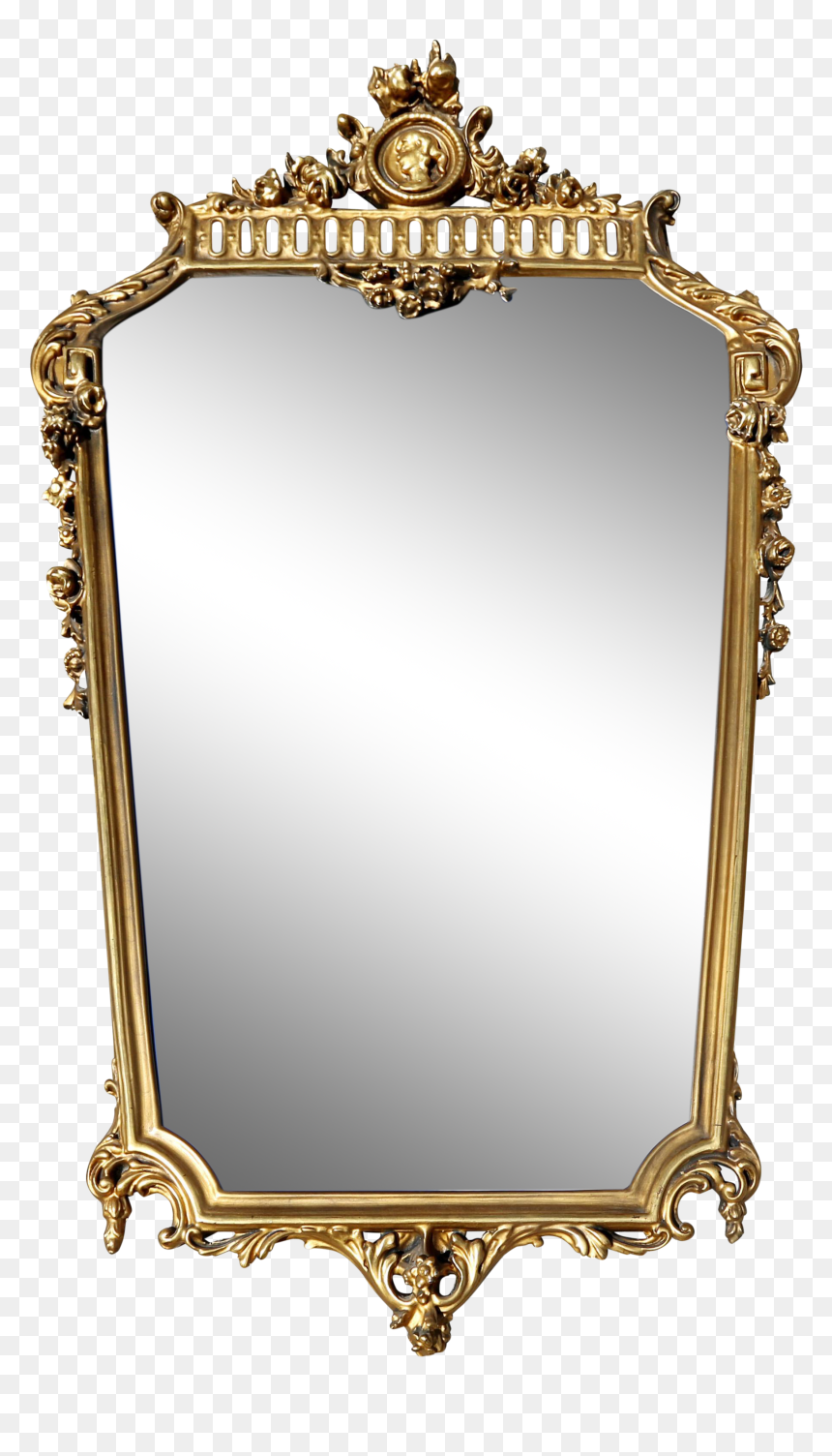 Transparent Vintage Mirror Png, Png Download - gold mirror png