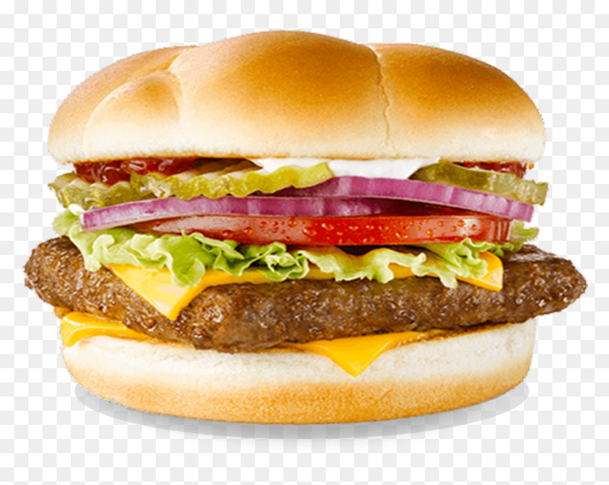 Transparent Hamburger Png - Wendys Single, Png Download - hamburger.png