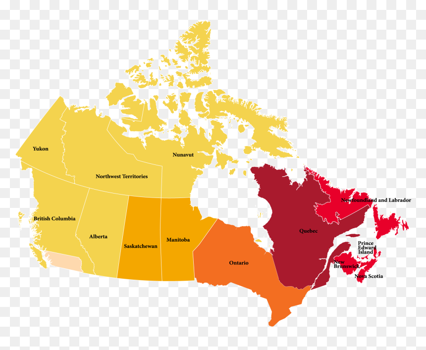 Canada Map Png - Canada Coronavirus By Province, Transparent Png - canada map png