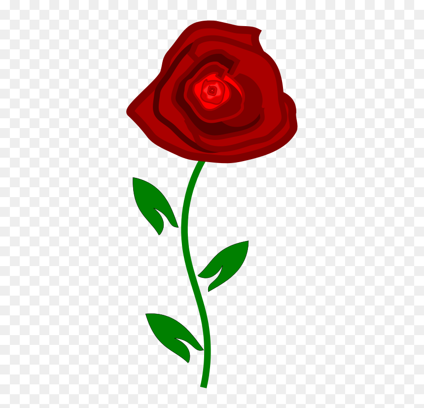 Rose Clip Art - Valentines Day Rose Clipart, HD Png Download - single red rose png