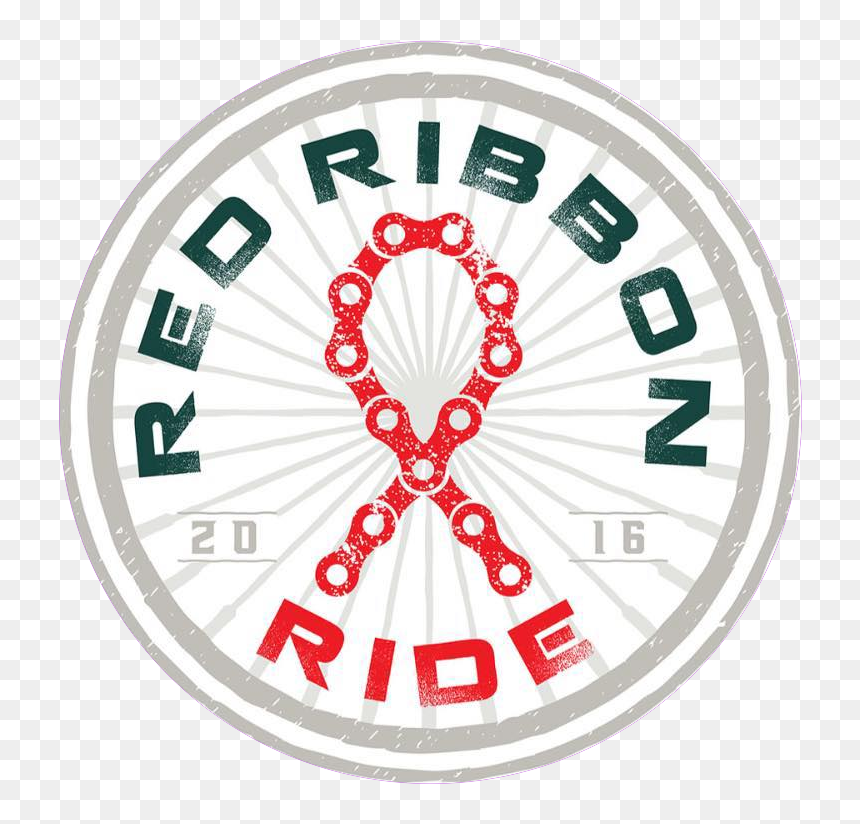 Red Ribbon Ride - Circle, HD Png Download - aids ribbon png