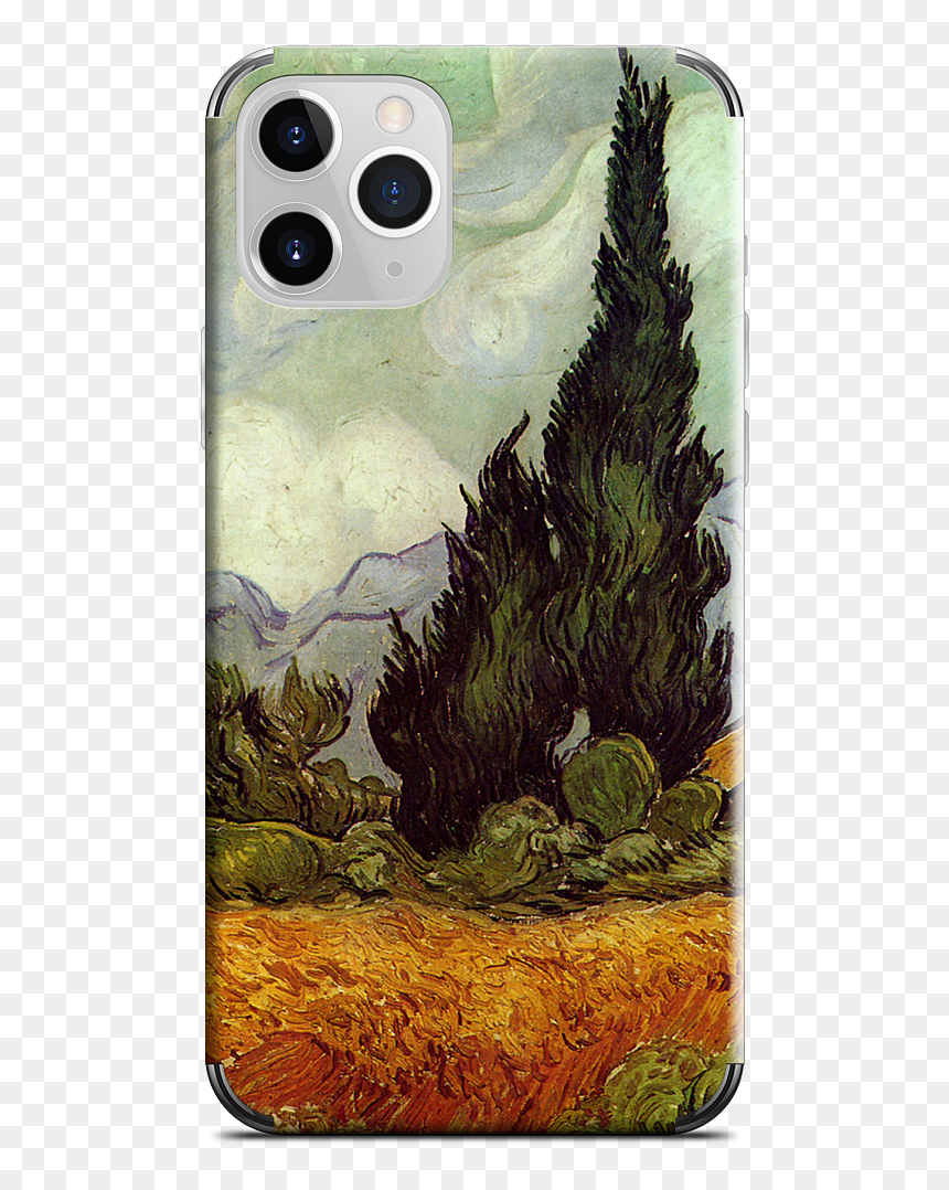 A Wheatfield With Cypresses Iphone Skin"
 Data Mfp - Vincent Van Gogh, HD Png Download - watercolor cactus png