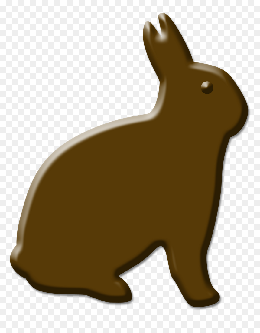 Clipart Bunny Chocolate - Silueta En Negro De Un Conejo, HD Png Download - chocolate bunny png