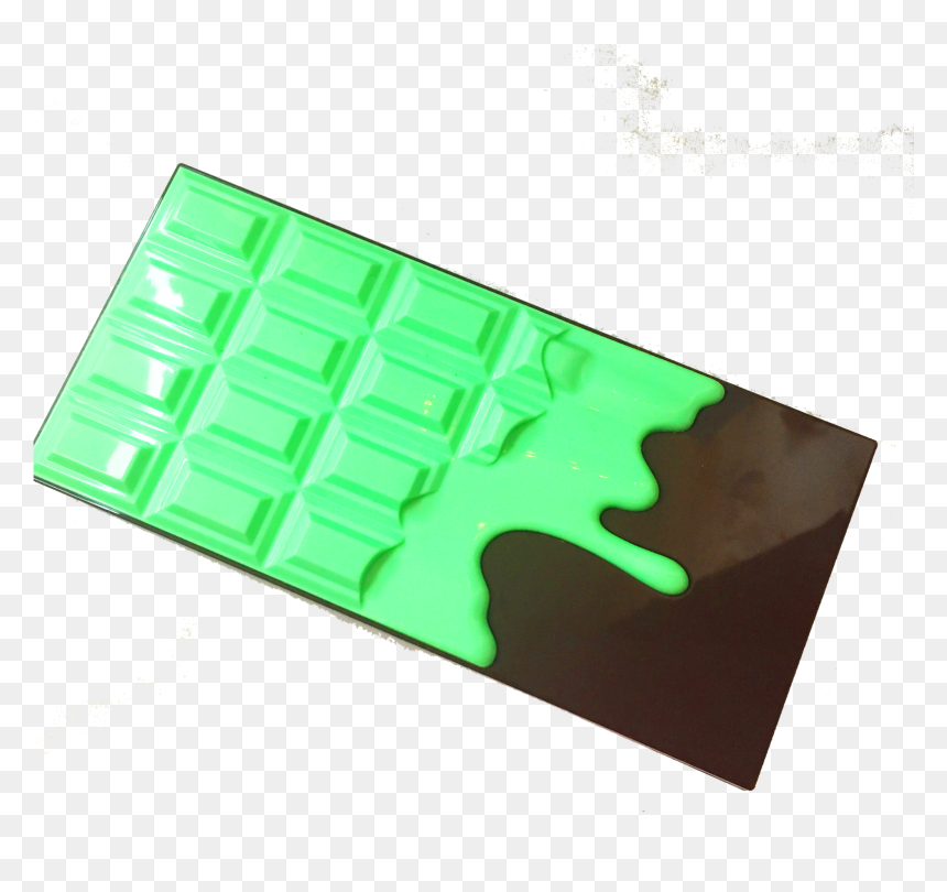 A Luminous Green Dripping Chocolate Design On A Brown - Parallel, HD Png Download - chocolate dripping png